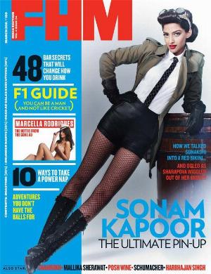 Sonam Kapoor FHM March 2011.jpg FHM Hot Bollywood Magazine Covers